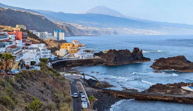 Vista de Tacoronte desde un vinedo